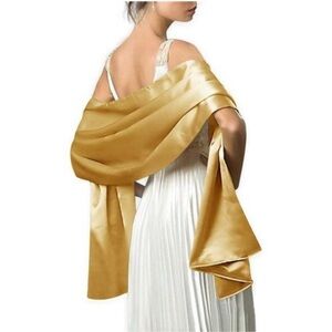 Women's Gold Shawl Wraps for Evening Dress Wedding Bridal Holiday Shawl Scarf